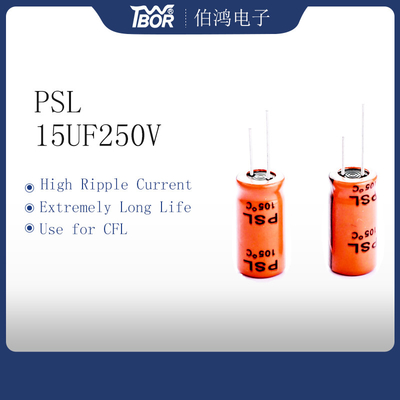 لامپ کم مصرف آلومینیوم خازن الکترولیتی 15uF 250V 10x20mm