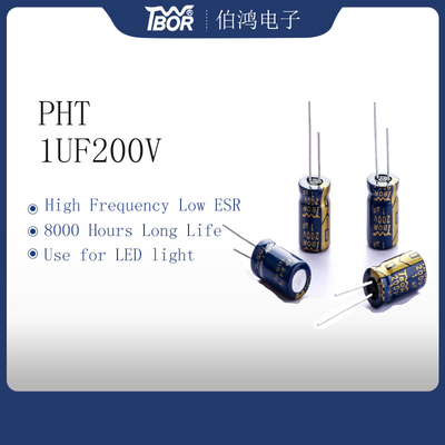 خازن PHT 10uf 200v 10x13mm خازن الکترولیتی آلی ISO 14001