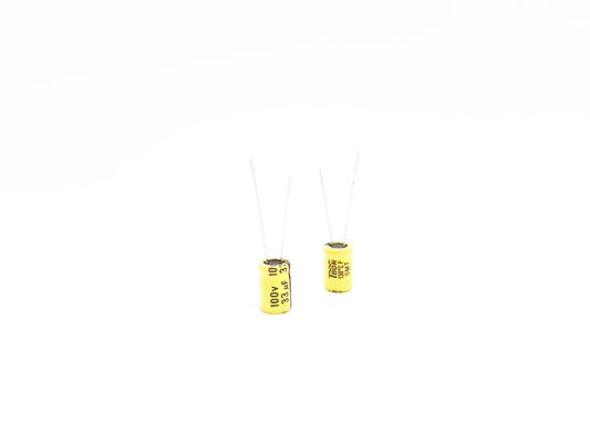 خازن زرد آلومینیمی الکترولیتی دمای بالا 33UF100V