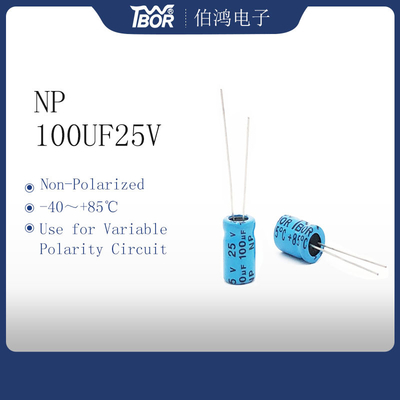خازن آمپر خودرو NP 100UF25V خازن الکترولیتی آلومینیومی دو قطبی شده