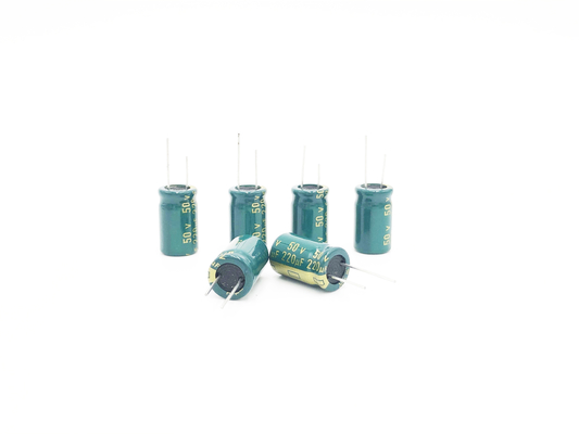 خازن ال ای دی نور 10X16mm خازن الکترولیتی آلومینیومی 220UF50V
