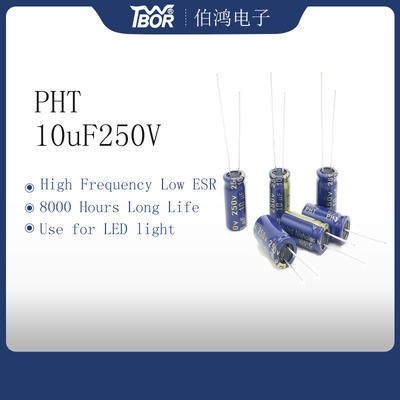 خازن های الکترولیتی شعاعی 10UF 250 ولت 8x16mm 20% تحمل