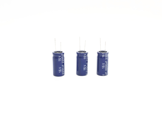 فرکانس بالا کم ESR آلومینیومی خازن الکترولیتی 2200UF16V 13X25mm