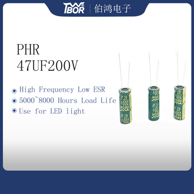 خازن های الکترولیتی ESR کم فرکانس بالا 47UF200V 13x25MM