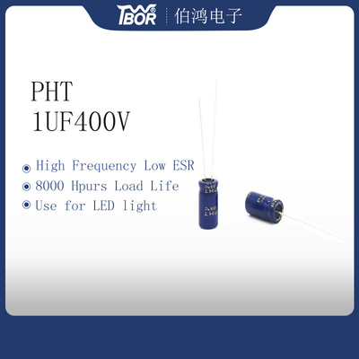 1UF400V 6.3X12MM خازن های الکترولیتی آلومینیومی شعاعی با دمای گسترده