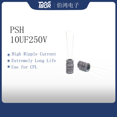 خازن الکترولیتی شعاعی بالاست الکترونیکی 10UF250V 10X16MM