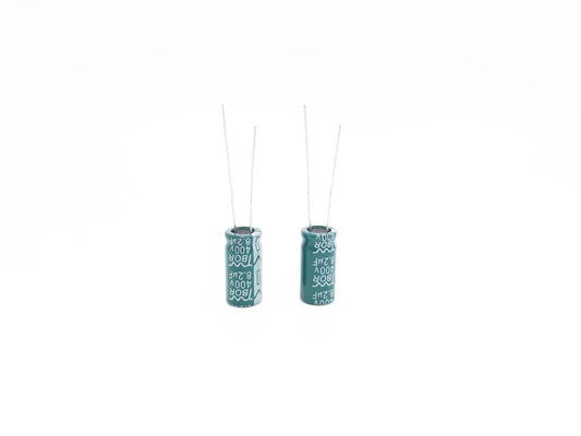 خازن الکترولیتی شعاعی سبز 8.2UF400V 10X20mm TW BOR