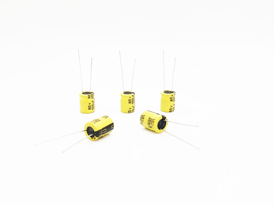 خازن نور ال ای دی الکترولیتی سرب شعاعی 100UF80V 10x13mm