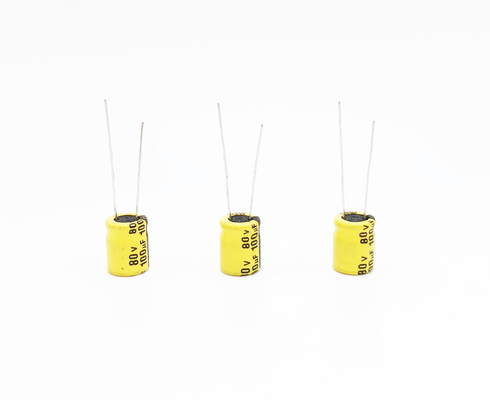 خازن نور ال ای دی الکترولیتی سرب شعاعی 100UF80V 10x13mm