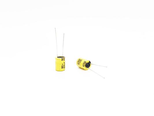 خازن نور ال ای دی الکترولیتی سرب شعاعی 100UF80V 10x13mm