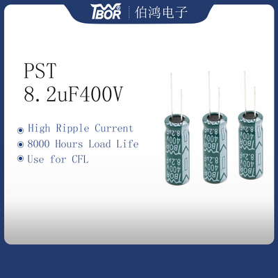 8.2uF 400V LED Light Capacitor 8000 Hours خازن های بسیار طولانی عمر