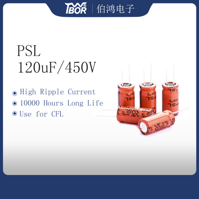 نارنجی 22X45MM CFL آلومینیومی خازن الکترولیتی 120uF450V