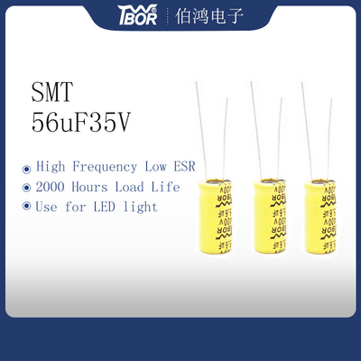 خازن الکترولیتی با فرکانس بالا ESR پایین 6.3x11mm 56uF 35V
