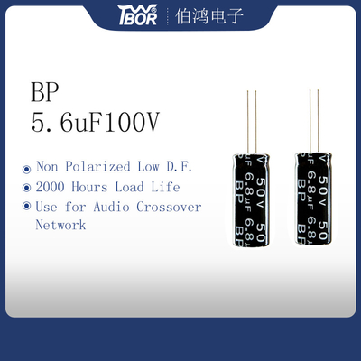 10x16mm 5.6uF100V تقویت کننده صدا خازن غیر قطبی D.F کم.